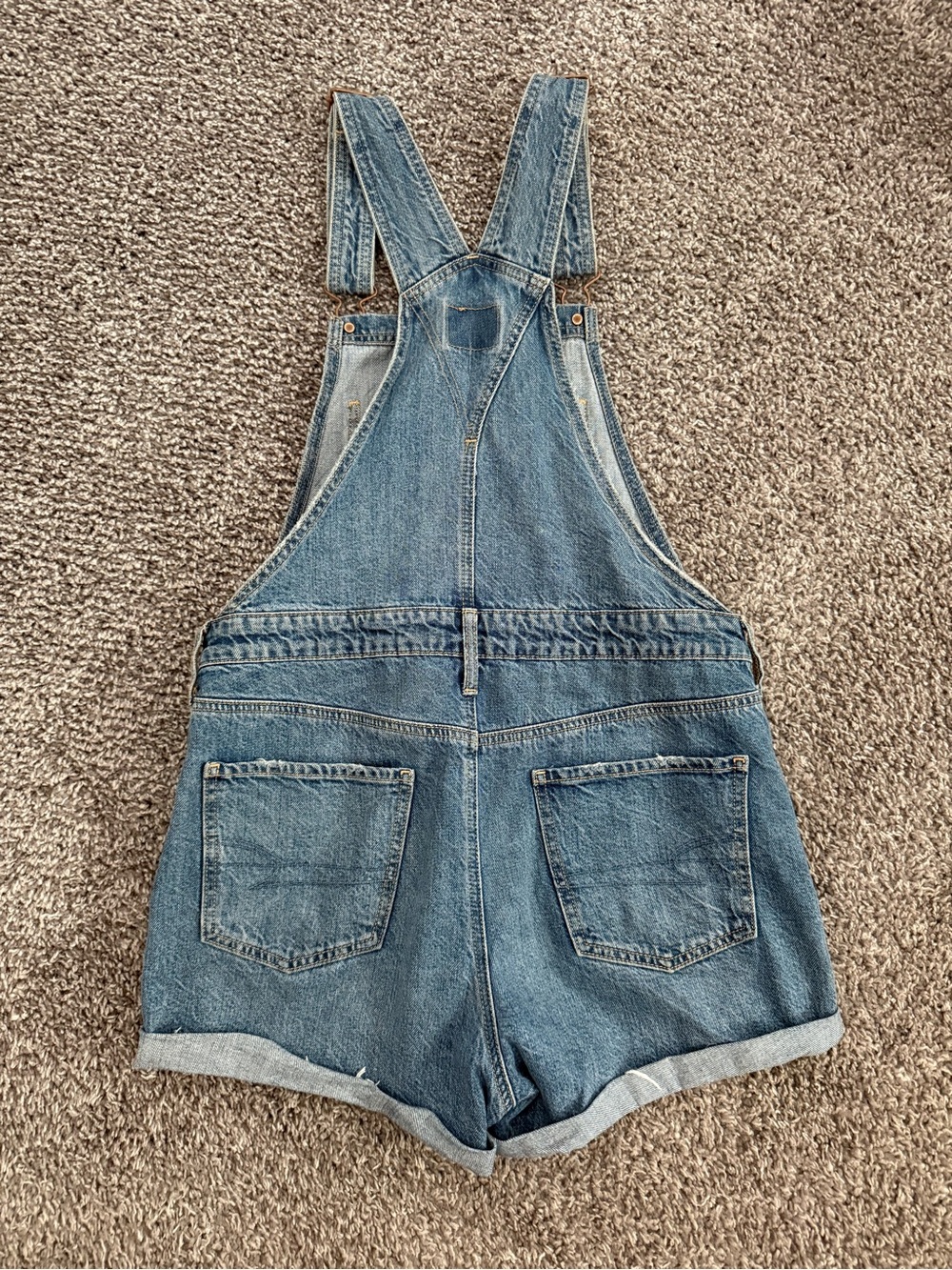 American Eagle Denim Overall Shorts - Size Small - Picture 2 of 6